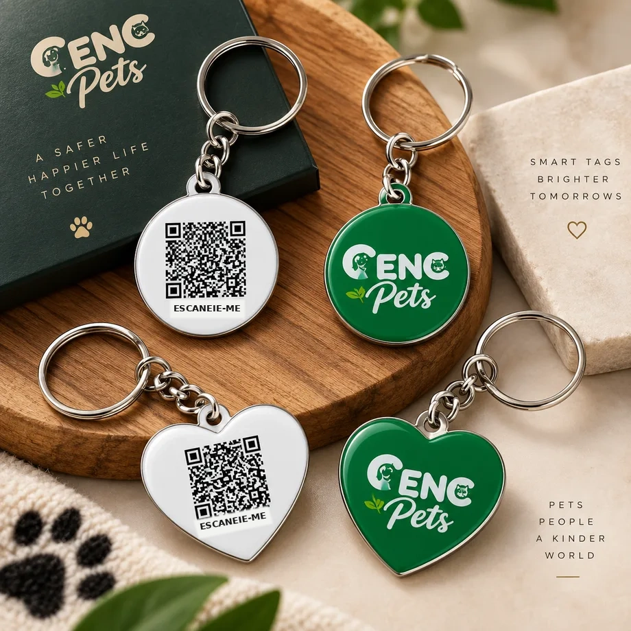 Tags de identificação com QR Code para pets